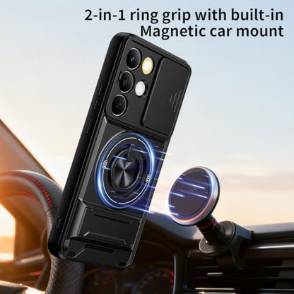 Compatible with ZTE Nubia Red Magic 10 Pro Case Cover,Compatible with ZTE Nubia Red Magic 10 Pro+ / 10S Pro NX789J with Slide Camera Cover Phone Stand Protective Case Black - color: Black, size: Compatible with ZTE Nubia Red Magic 10 Pro