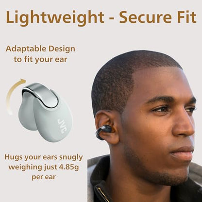 JVC Nearphones HANP1TH Open Ear True Wireless Headphones, Ice Gray - color: Ice Gray