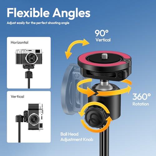 ULANZI MT44M Auto Open Magnetic Phone Tripod, 59" Selfie Stick with Remote - color: Black