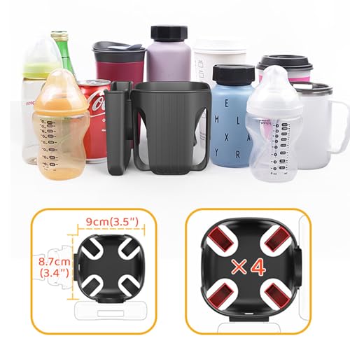 2-in-1 Universal Cup and Phone Holder for Uppababy Nuna Doona Strollers, Bikes, Wheelchairs, Walkers, Scooters - Adjustable Drink Holder