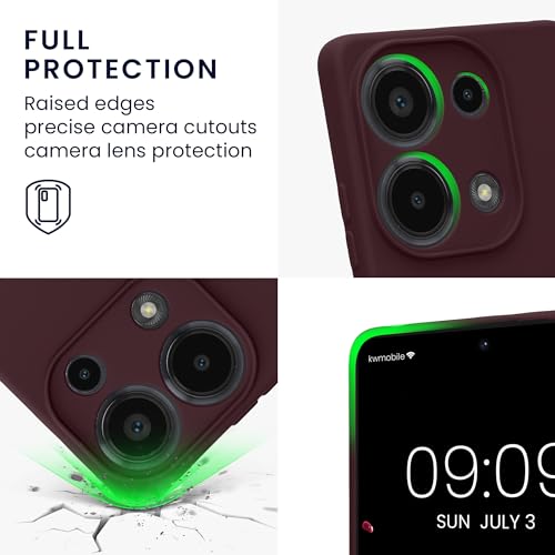 kwmobile Case Compatible with Xiaomi Redmi Note 13 Pro 4G Case - Protective Slim TPU Cover with Soft Matte Finish - Bordeaux Violet - color: bordeaux violet