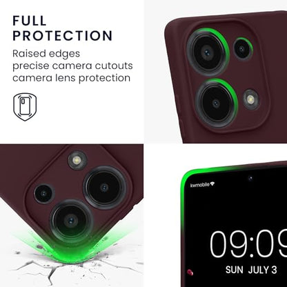 kwmobile Case Compatible with Xiaomi Redmi Note 13 Pro 4G Case - Protective Slim TPU Cover with Soft Matte Finish - Bordeaux Violet - color: bordeaux violet