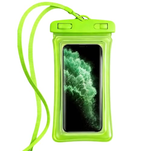 Universal Phone Dry Bag Waterproof Case for Smartphone, Touch Screen Friendly Floatable Pouch for Swimming Beach Boating Kayak (Green) - color: Green