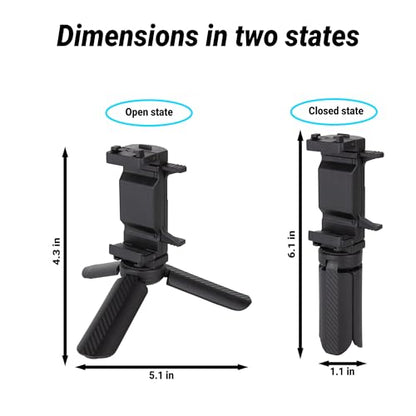 Mini Tripod Phone Stand, Desktop Cell Phone Holder, Lightweight Handheld Tabletop Tripod for Streaming, Video Calls & Photography, Plastic, Black, 1-Pack