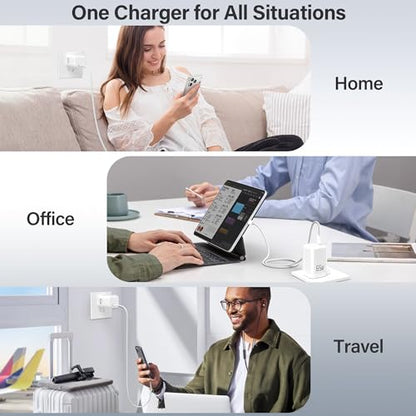 YISH 65W USB C Charger with 3.3FT USBC Charging Cable White