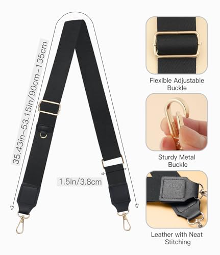 TiMOVO Clip and Go Phone Strap Crossbody with Leather Wallet, Adjustable Anti-Theft Lanyard with Pouch for Most Phone Case - color: Black
