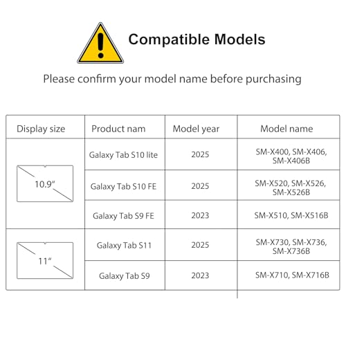 SPARIN Screen Protector for Galaxy Tab S11/ S10 Lite/ S10 FE (11"&10.9") - size: Galaxy Tab S11/S10 lite/S10 FE (11"&10.9")
