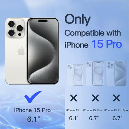 JETech Privacy Screen Protector for iPhone 15 Pro, 2-Pack - size: iPhone 15 Pro