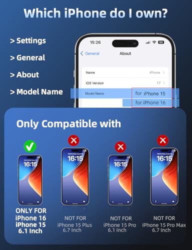 ruwa Privacy Screen Protector for iPhone 15/16 [6.1 Inch][3-Pack] Anti-Peep Tempered Glass Film with Easy Installation Frame, 9H Hardness, Scratch Resistant - size: for iPhone 15/16-6.1 inch 3-Pack