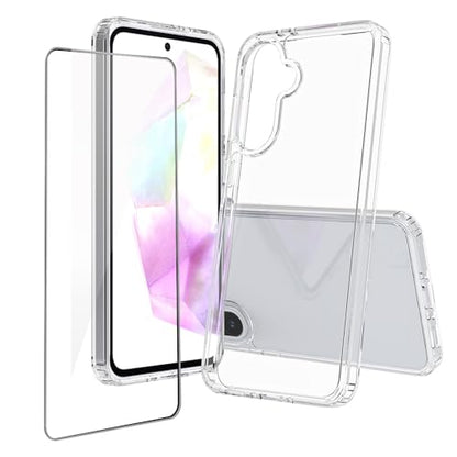 for Samsung Galaxy A36 5G Case Crystal Clear Slim Hard Case Hybrid Shockproof Bumper with Tempered Glass Screen Protector Full Body Anti-Yellow Anti-Scratch Phone Protective Cover - color: Galaxy A36 5G