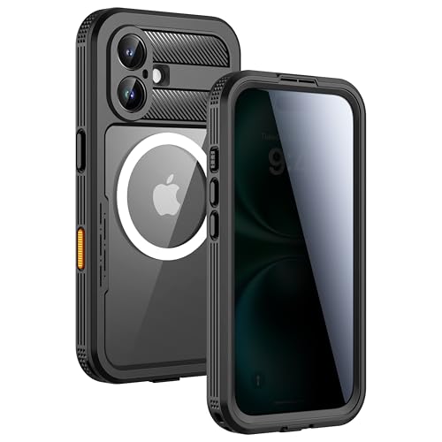Lanhiem Magnetic for iPhone 16 Plus Waterproof Case, Built-in Privacy Screen Protector, Compatible with MagSafe, Anti-Spy Full Body Phone Case for iPhone 16 Plus 6.7", Black - color: Anti-Spy Black, size: for iPhone 16 Plus