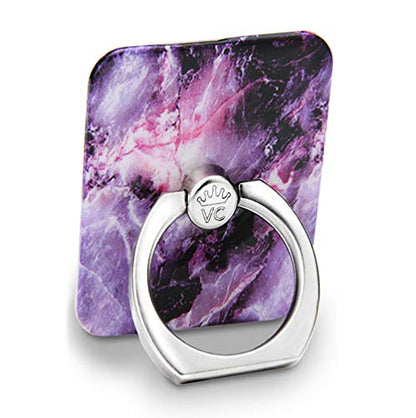 Velvet Caviar Cell Phone Ring Holder - Finger Ring & Stand - Improves Phone Grip Compatible with iPhone, Galaxy and Most Cases (Except Silicone/Leather) - Purple Marble - color: Purple Stone