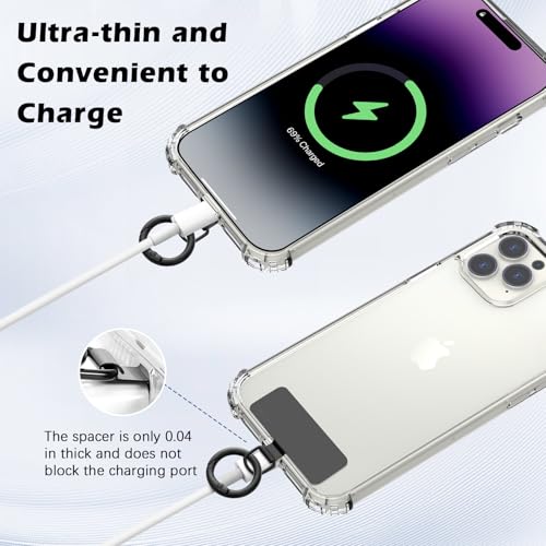 MoKo 2pcs Phone Tether Tab, Stainless Steel Cell Phone Lanyard Pads - color: Black