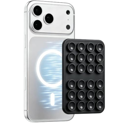 Magnetic Suction Sticky Phone Grip for iPhone 12-17 Series, Black - color: Black