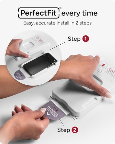 ZAGG Glass Elite Screen Protector for iPhone 17 Pro Max - 5X Stronger Tempered Glass, ClearPrint Technology for Smudge Free Clarity, Smooth Feel, Full Coverage, InvisibleShield, Easy Two-Step Installation - size: iPhone 17 Pro Max, style: Glass Elite