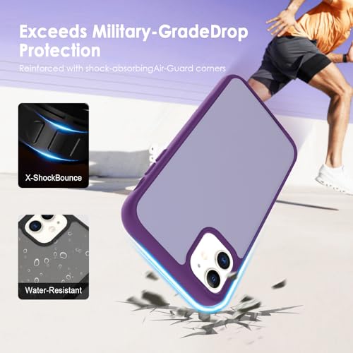 TENOC Phone Case Compatible with iPhone 11, Dark Purple Case Translucent Protective Bumper Matte Hard Back Cover for 6.1 Inch - color: Dark Purple, size: iPhone 11