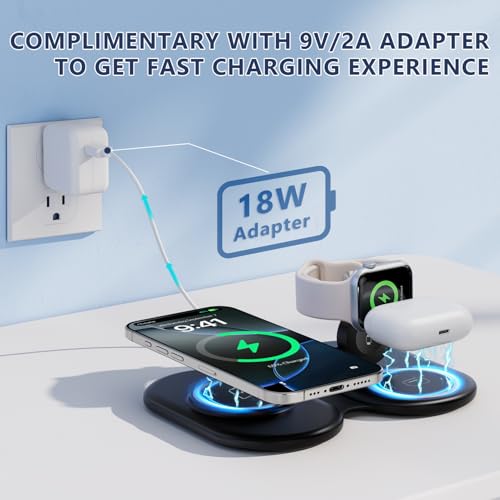 2026 Traveling Portable Wireless Mag-Safe Fast Charging Station - color: black