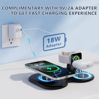 2026 Traveling Portable Wireless Mag-Safe Fast Charging Station - color: black