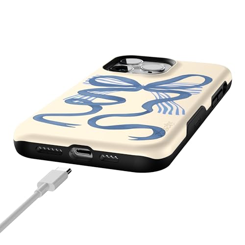 Casely iPhone 14 Pro Max Case | Heartstrings | Blue Bow | Bold Protective Design | Compatible with MagSafe - color: Heartstrings | Blue Bow