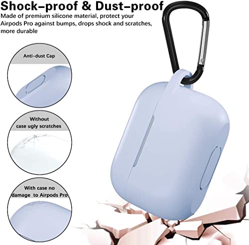 Lerobo for AirPod Pro Case, Soft Silicone Cover with Keychain, Lilac - color: Lilac