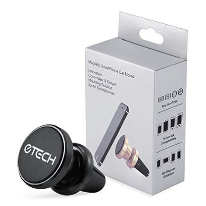 eTECH Magnetic Phone Car Mount Holder, Magnetic Mount Universal Air Vent for iPhone X / 8 Plus / 7 / 6S / 5S, Galaxy S5 / S6 / S7 / S8 / S9, Google Pixel, LG, & Other Smartphones (2Pack Black) - color: 2Pack Black