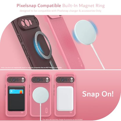TUDIA MergeGrip [Compatible with Magsafe & Pixelsnap] for Google Pixel 10 Pro XL Case 2025, [Military Grade] Dual-Layer Shockproof Slim Non-Slip Heavy Duty Protective Phone Cases – Smokey Pink - color: Smokey Pink, size: Pixelsnap 10 Pro XL