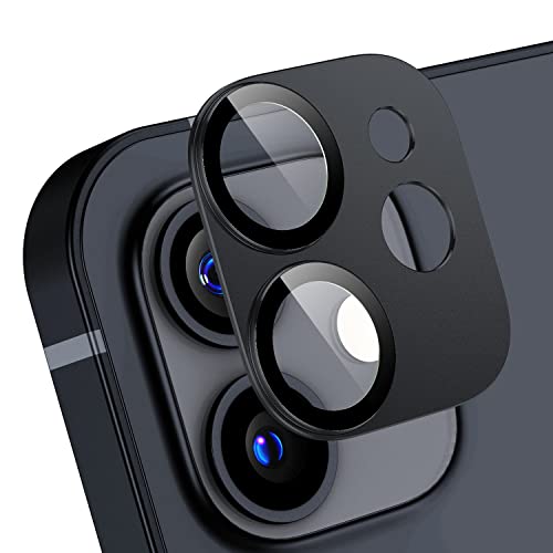 Korecase [ 2 Pack Camera Lens Protector for iPhone 12, Aluminum Metal Lens Film, 9H Hardness Tempered Glass Camera Screen Cover,Bubble Free,Strong Stickiness Case Friendly - Black - color: Black