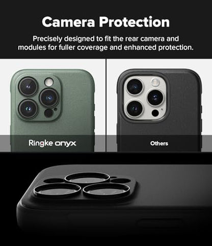 Ringke Onyx for iPhone 15 Pro Max Case, [Feels Good in The Hand] Oil & Dirt Resistant, Individual Lens Covers for Cameras, Non-Slip Enhanced Grip Lightweight Cover - Dark Green | Anti-Fingerprint Texture, Slim & Lightweight, Full-Coverage Camera Protectio