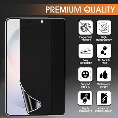 3 Pack Privacy Screen Protector for Samsung Galaxy A17, Anti-Spy Private Flexible TPU Hydrogel Protective Film, Full Coverage Anti-Scratch Self-Healing, Sensitive Touch, Fingerprint Unlock