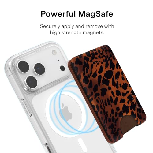 VELVET CAVIAR compatible with MagSafe Wallet - Magnetic Card Holder - color: Leopard Tortoise