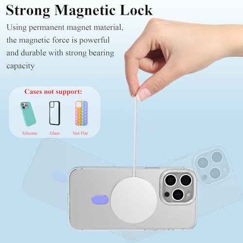 for MagSafe Ring, 2 PCS Magnet Sticker Magnetic Adapter Ring - color: Purple