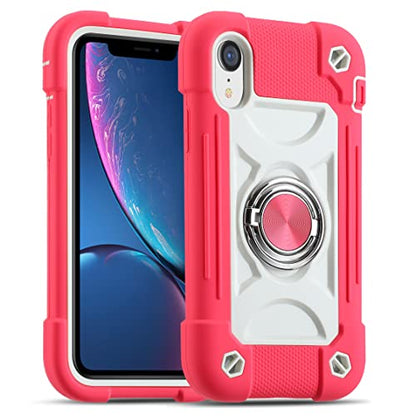 MARKILL Compatible with iPhone XR Case 6.1 Inch with Ring Stand, Heavy-Duty Military Grade Shockproof Phone Cover for iPhone XR 6.1. Hot Pink - color: Hot Pink, size: iPhone XR 6.1"