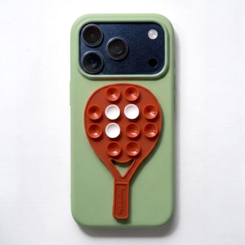 Silicone Suction Phone Mount - Padel Court Glass, Terracota Clay - color: Terracota Clay