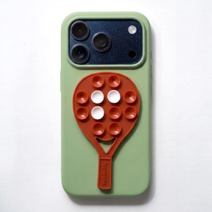 Silicone Suction Phone Mount - Padel Court Glass, Terracota Clay - color: Terracota Clay