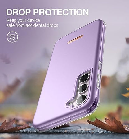 SURITCH for Samsung Galaxy S23 Plus Case, [Built-in Screen Protector] [Dual-Layer Protection ] Full Protection Shockproof Rugged Bumper Phone Cover for Samsung S23 Plus 6.6 Inch - Pure Purple - color: Pure Purple