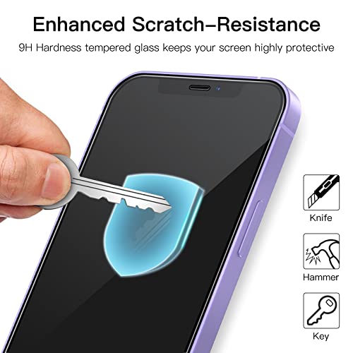 JETech Full-Coverage Screen Protector for iPhone 12 mini, 3-Pack | Black Edge Tempered Glass, Easy Installation Tool, HD Clear, Case-Friendly - size: iPhone 12 mini