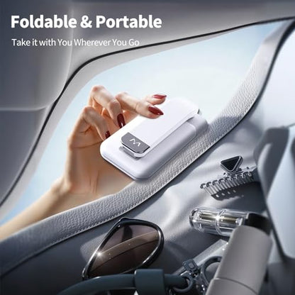 iWALK Magnetic Cell Phone Stand for Desk, Angle and Height Adjustable Mobile Phone Holder, Foldable Magnet Stand for iPhone 17 16 15 14 13 12 Pro Max and iPad, Cell Phone Holder for Samsung, White - color: White