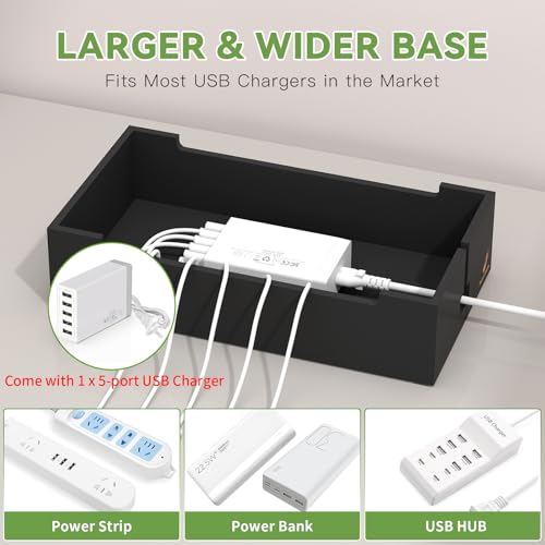 Pezin & Hulin Multi Charger Station Organizer - Black Bamboo - color: Black