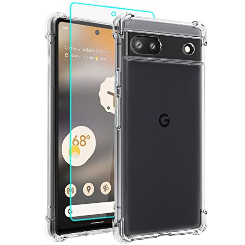 Google Pixel 6a Case with Screen Protector, Crystal Clear TPU Protective Cover - color: Z Clear, size: Google Pixel 6a Case