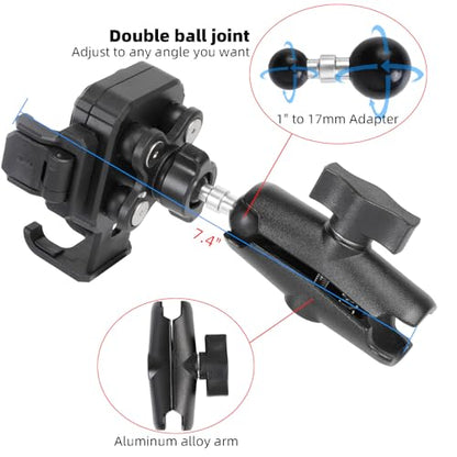 Adjustable 1" Ball Phone Holder with 3.54" Medium Arm for 4.7-7" Smartphones, Universal Phone Mount with Vibration Dampener [Camera Friendly] [1s Lock & Release], Compatible with RAM Mounts - style: 1" Ball Phone Holder with 3.54" Arm