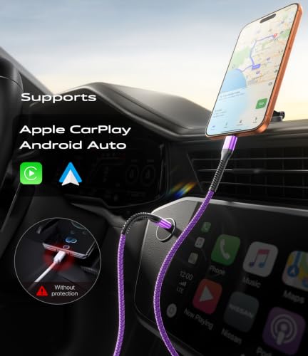 USB to USB C Cable 3A Fast Charging 3FT USB A to USB C Cable for CarPlay - color: Purple, size: 3FT, style: USB C to USB C