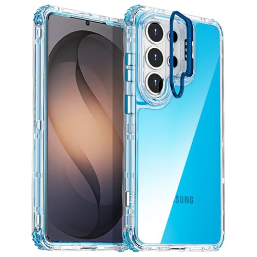 AICase for Samsung Galaxy S26 Ultra Clear with Metal Camera Heavy Duty Drop Protection Full Body Rugged Shockproof/Dust Proof Triple Layer Transparent Military Protective Tough Cover for S26 Ultra_3 - color: Blue with Metal Camera Frame, size: Samsung gal
