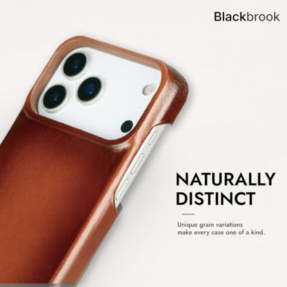 BLACKBROOK Detachable Leather Wallet Case for iPhone 17 Pro Max | Handmade Folio Wallet Design, RFID Blocking, 3 Card Slots, Visible ID, Kickstand - color: Burnished Tan, size: iPhone 17 Pro Max