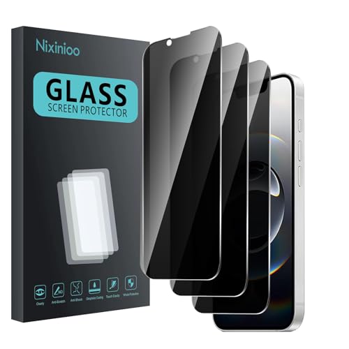 3 Pack Privacy Screen Protector for iPhone 16e / 17e, Anti Spy Tempered Glass 9H Hardness, Black Protector Anti Spy, Bubble Free, Anti-Scratch - size: iPhone 16e / 17e FK3