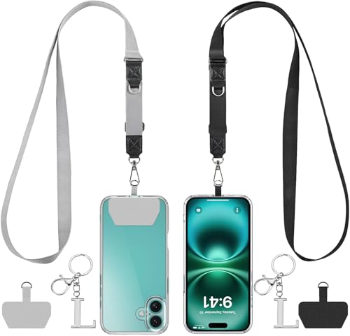 2 Pack Phone Lanyard Adjustable Crossbody Strap Letter L Charm - style: pendant-L