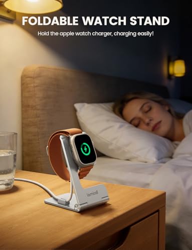 Lamicall Apple Watch Stand for Charger, Aluminum Desk Watch Charing Holder - color: Silver