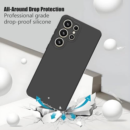 TENOC Phone Case for Samsung Galaxy S25 Ultra, Black Case Anti-Fingerprint Protective Bumper Matte Cover - color: Black, size: S25 Ultra