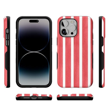 Casely iPhone 14 Pro Max Case | East Coast Summer | Red Stripes | Bold Protective Design | Compatible with MagSafe - color: East Coast Summer | Red Stripes