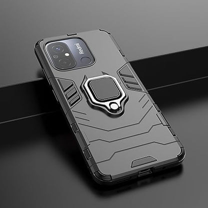 Max Power Digital Magnet Case for Xiaomi Redmi 12c Shockproof Hard Phone Cover with Grip, Metal Ring Kickstand Bumper Shell [Compatible with Magnetic Car Mount] (Navy) - color: Navy, size: Xiaomi Redmi 12c