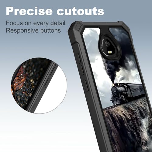 for Schok Volt Sv67q Sv67332 Case with Screen Protector, Military Grade Drop Protection, Dual Layer Hybrid Shockproof Protection TPU Phone Case for Schok Volt Sv67q, Train - color: Train